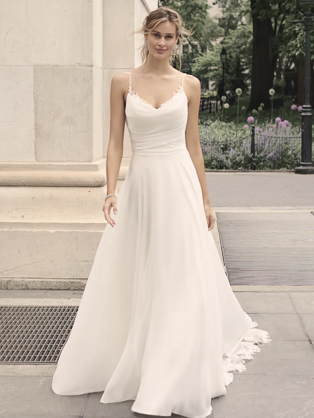 Model wearing Jessica wedding dress by Sottero & Midgley