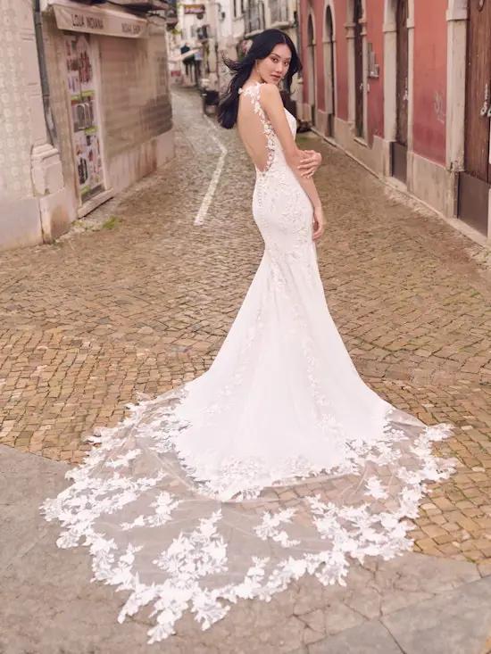 Model wearing Trezelle wedding dress by Maggie Sottero